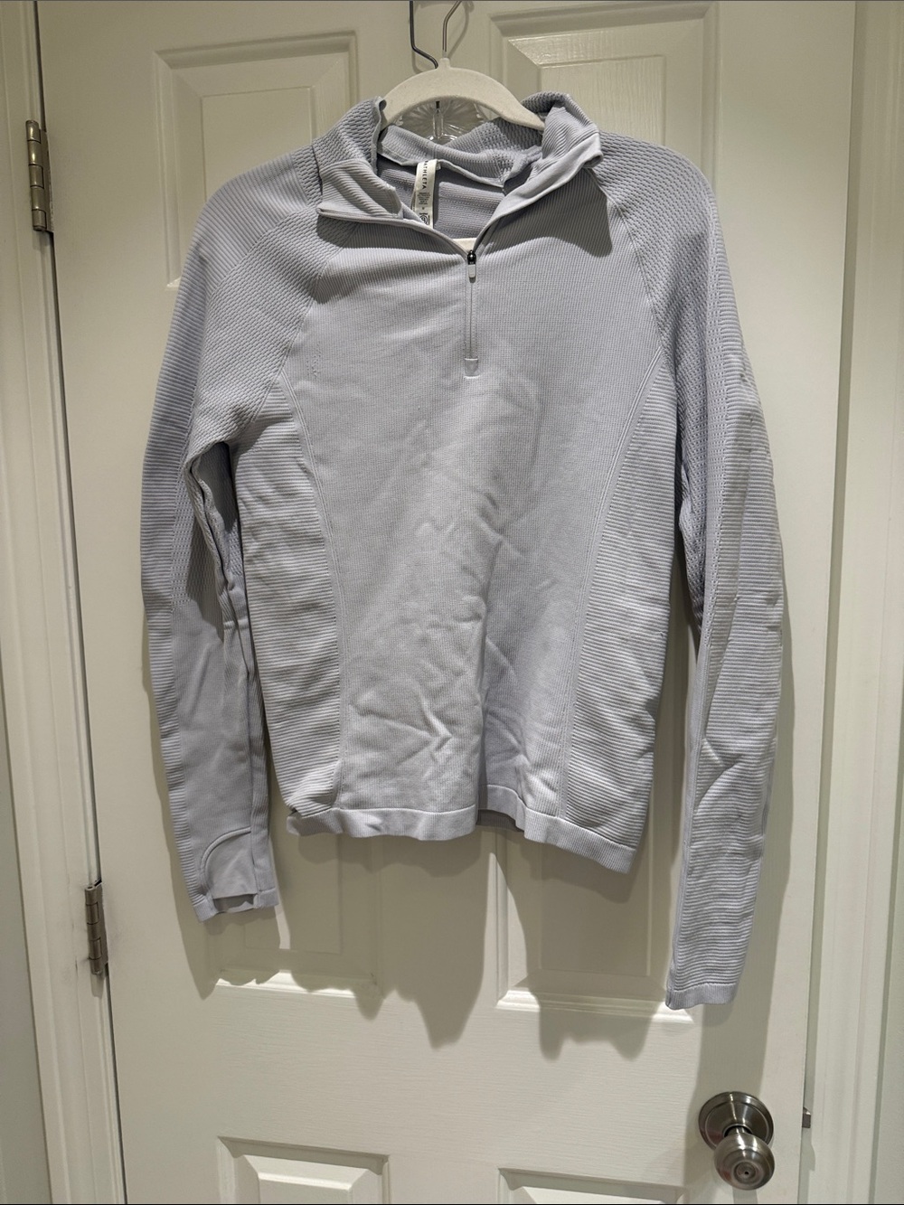 Athleta Light Gray Women’s Half-Zip Athletic Pullover Hoodie